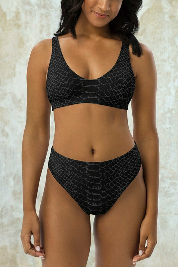 Recycled snake high-waisted bikini - Image 6