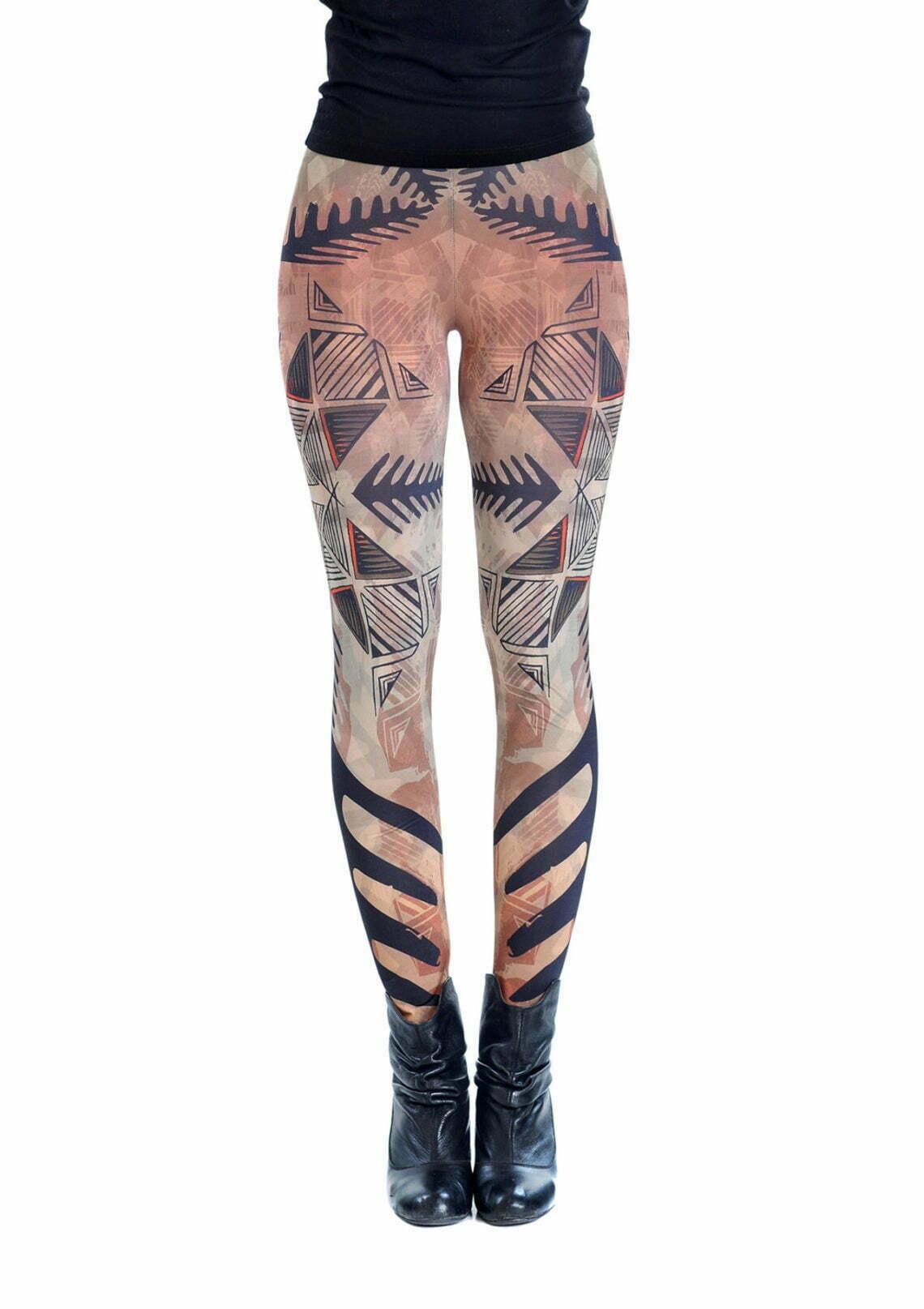 PRINTED HIGH WAISTED CARETA TATTOO LEGGINGS - Image 3