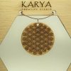 wooden pendant/keychain, hippie necklace, Flower of Life necklace, boho necklace, unisex necklace