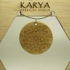 Wooden pendant/keychain with engraved Lotus. Vintage.