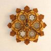 Wall Clock. Multilayered, wooden wall clock with laser etched sacred geometry symbols (Metatron's Cube).