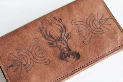 Genuine Leather Tobacco Pouch, Handcrafted Rolling Cigarette Case, Deer Bag, Geometric Pouch, Unique Gift for Smokers, Personalised, Zipper