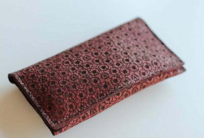 Genuine Leather Tobacco Pouch, Handcrafted Rolling Cigarettes Case, Personalised Geometric Bag, Hexagons Tobacco Wallet, Gift for Smokers
