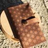 Leather Wallet Women, Japanese Asanoha Women's Pouch, Money Holder, Personalised, Star, Flower, Zipped, Christmas Gifts, Ledergeldbörse