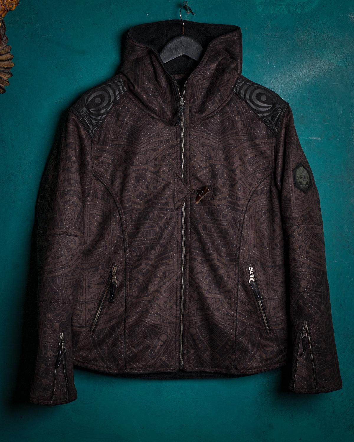 Jacket Men / Fake Leather Holes - Brown RETRO FUTURE - Yacxilan Artwear