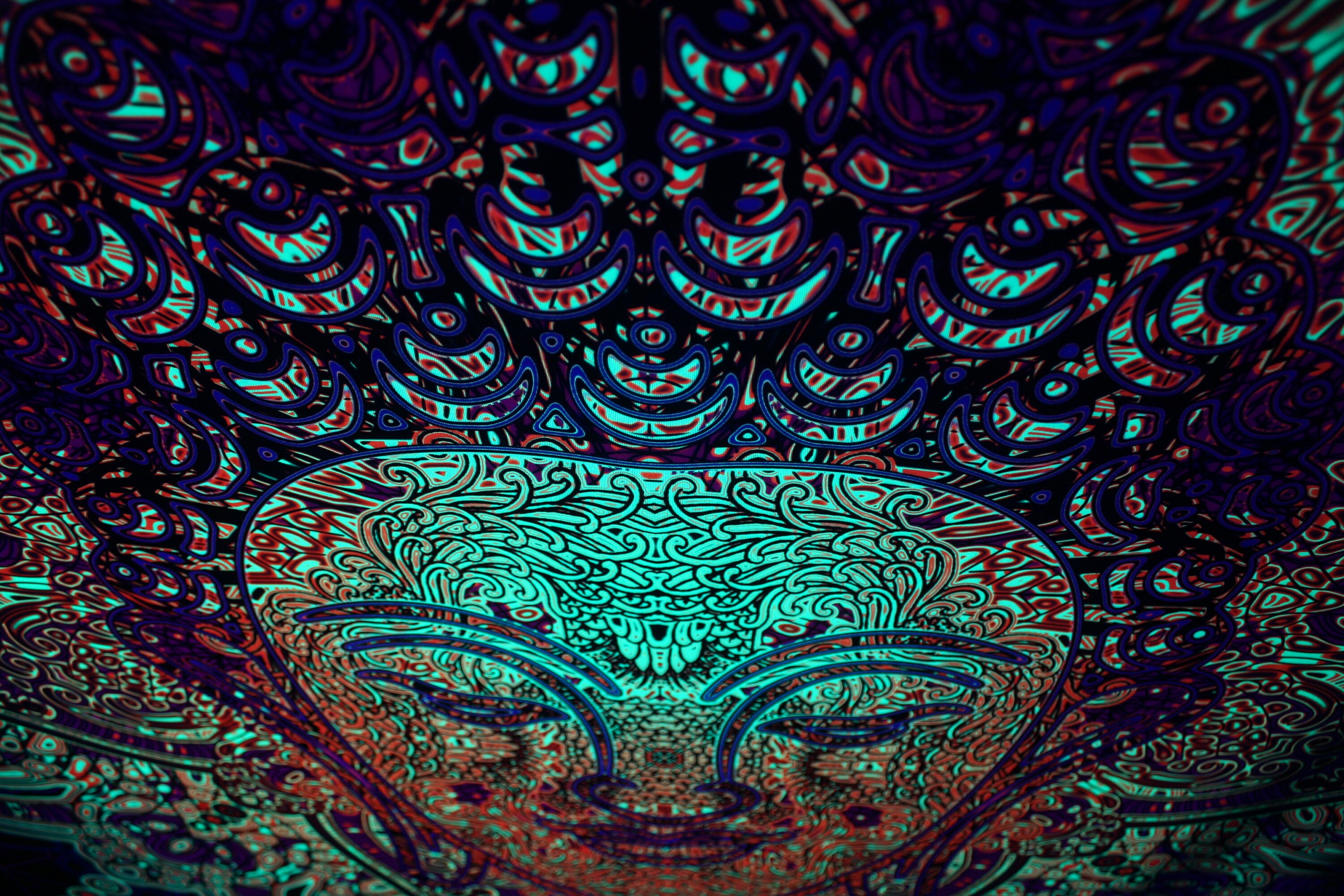 Buddha UV Psychedelic Lycra Backdrop, Yoga Meditation, Psychedelic tapestry, Fluorescent shamanic digital art - Image 6