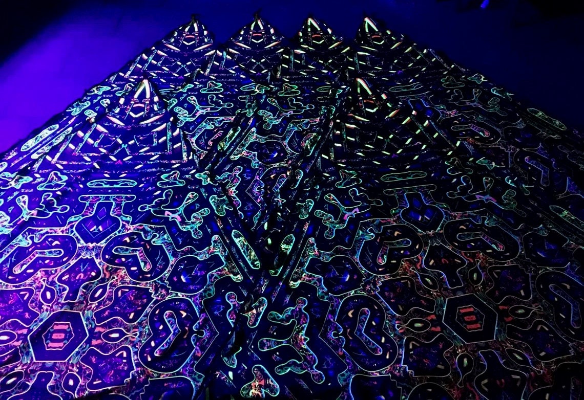 6x6m Festival Canopy, Psychedelic UV-Reactive Ceiling Decoration, Black light tapestry - Image 4