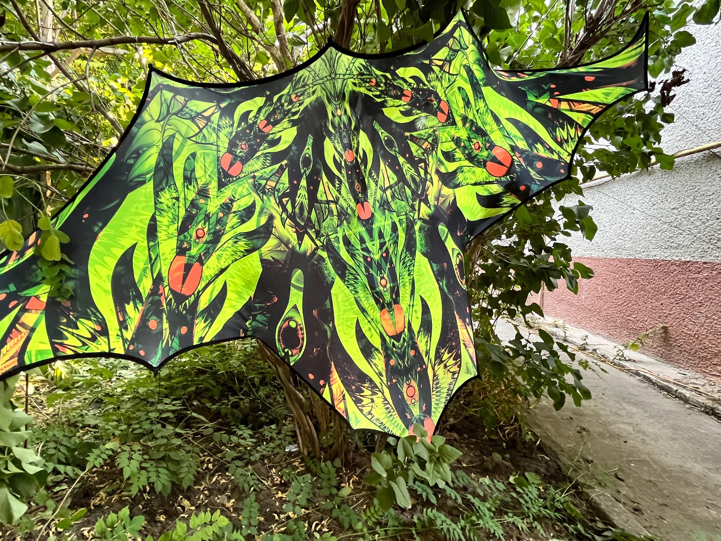 Blacklight UV reactive Triangle for DJ Booth, Psychedelic Party, Fluorescent Dj Stage Tapestry in Green Trippy Decor - Image 4