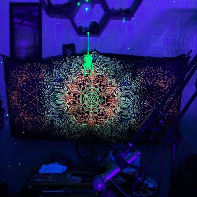 Art Print on lycra Small Metatron Star - Psychedelic Canvas UV Spiritual Gift Sacred Geometry Trance Visionary Art