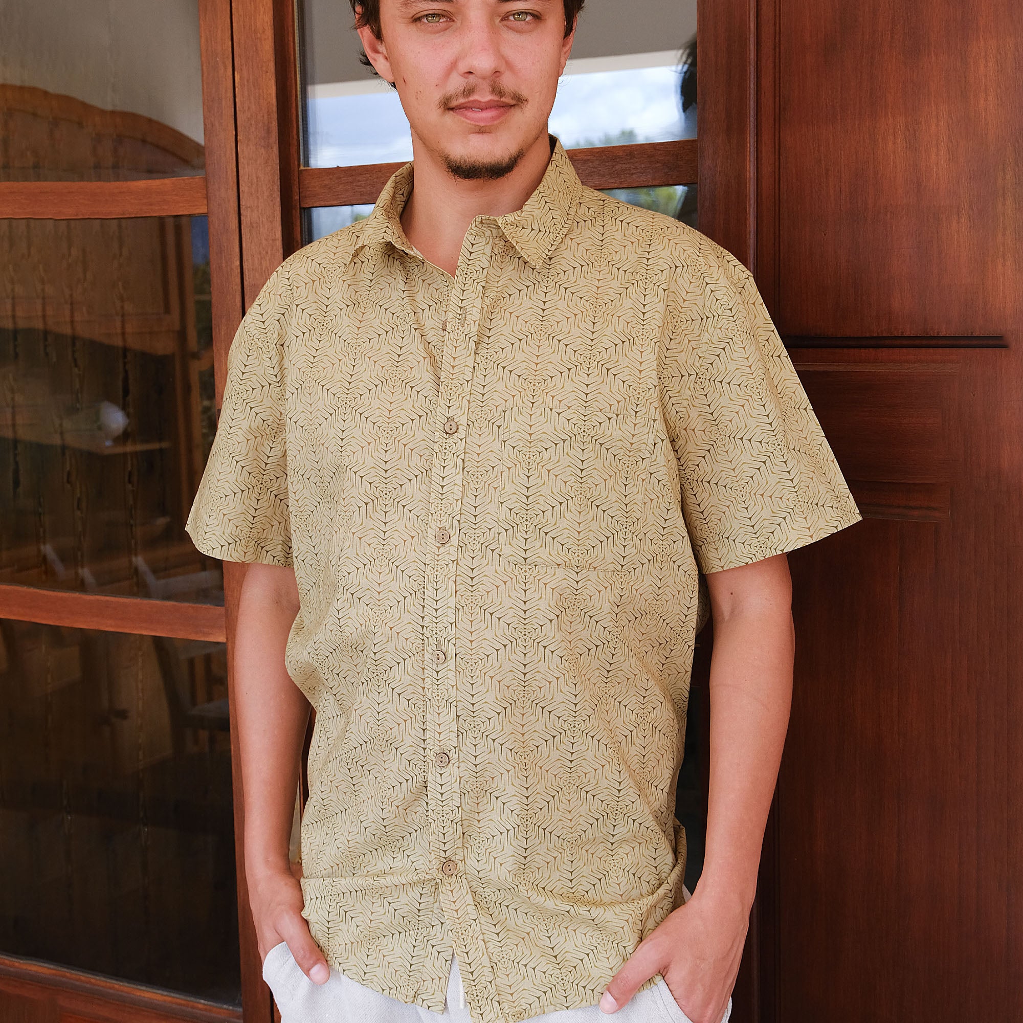 Molekula Half Sleeve Button Up Shirt - Image 4