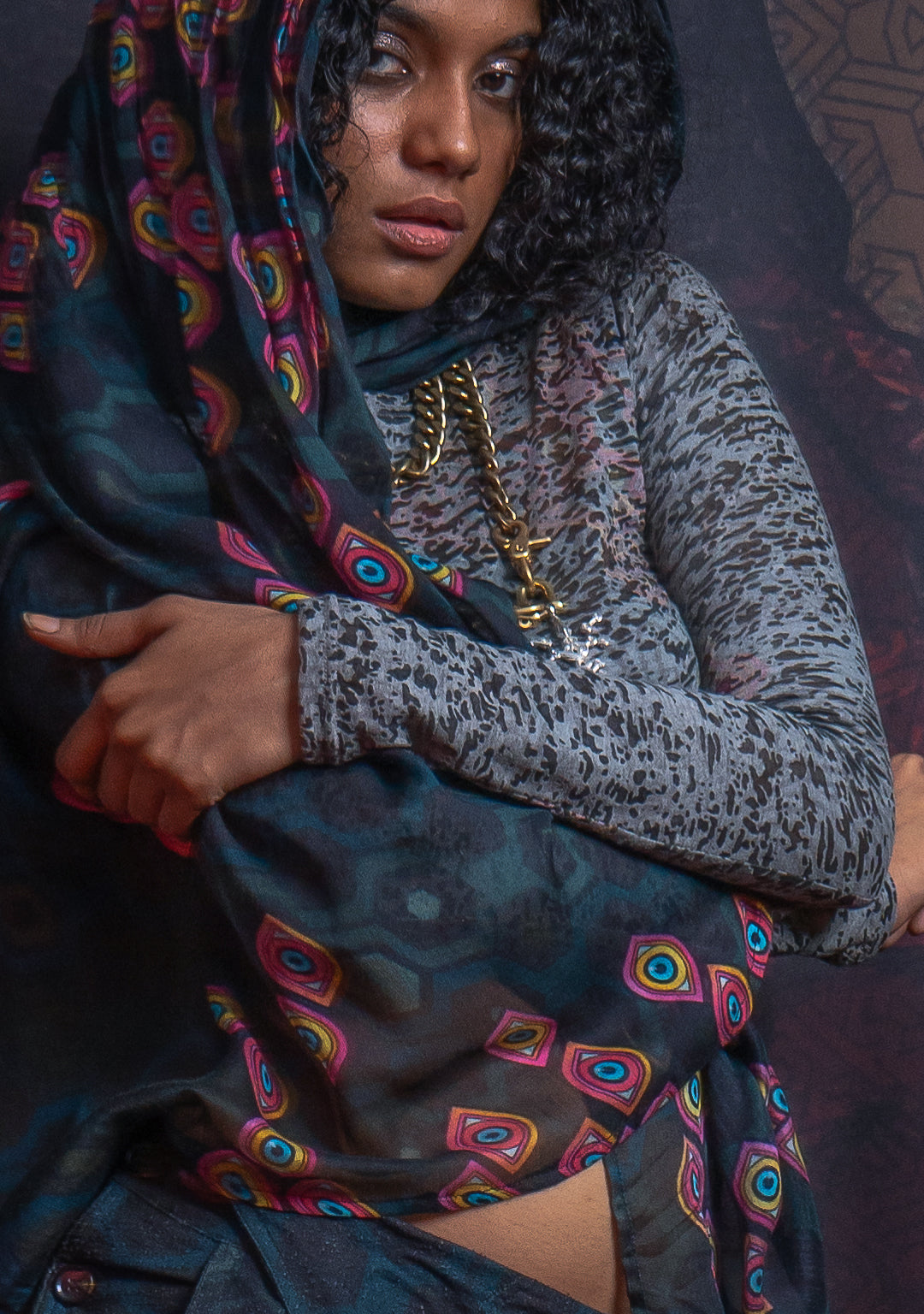 Woman Crop Top Longsleeve / Burnout - Grey ATLANTIS - Image 5