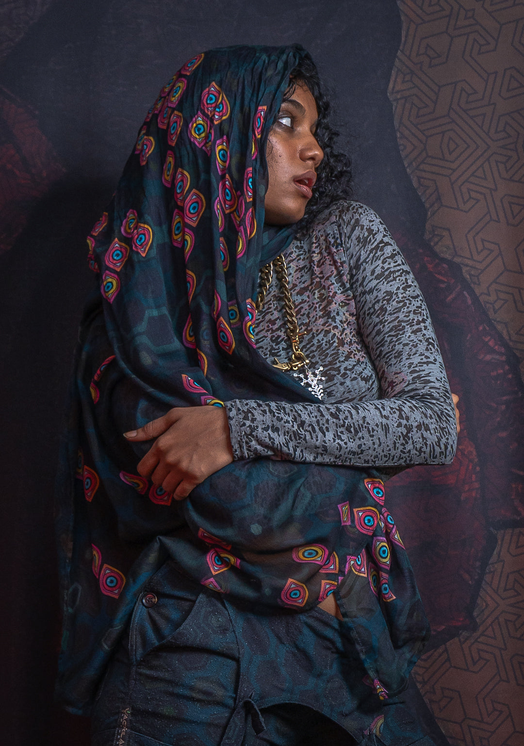 Woman Crop Top Longsleeve / Burnout - Grey ATLANTIS - Image 9