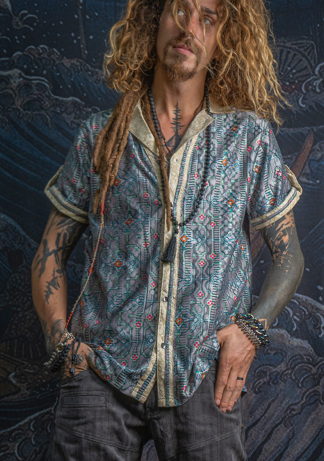 Shirt Men DOLCE Half Sleeves / Lace Cream Border - HUIRRARIKA - Image 14