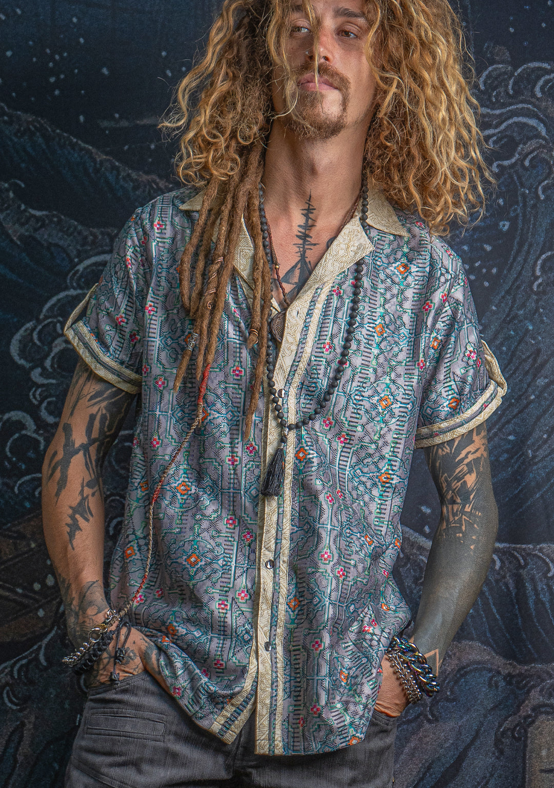 Shirt Men DOLCE Half Sleeves / Lace Cream Border - HUIRRARIKA - Image 16