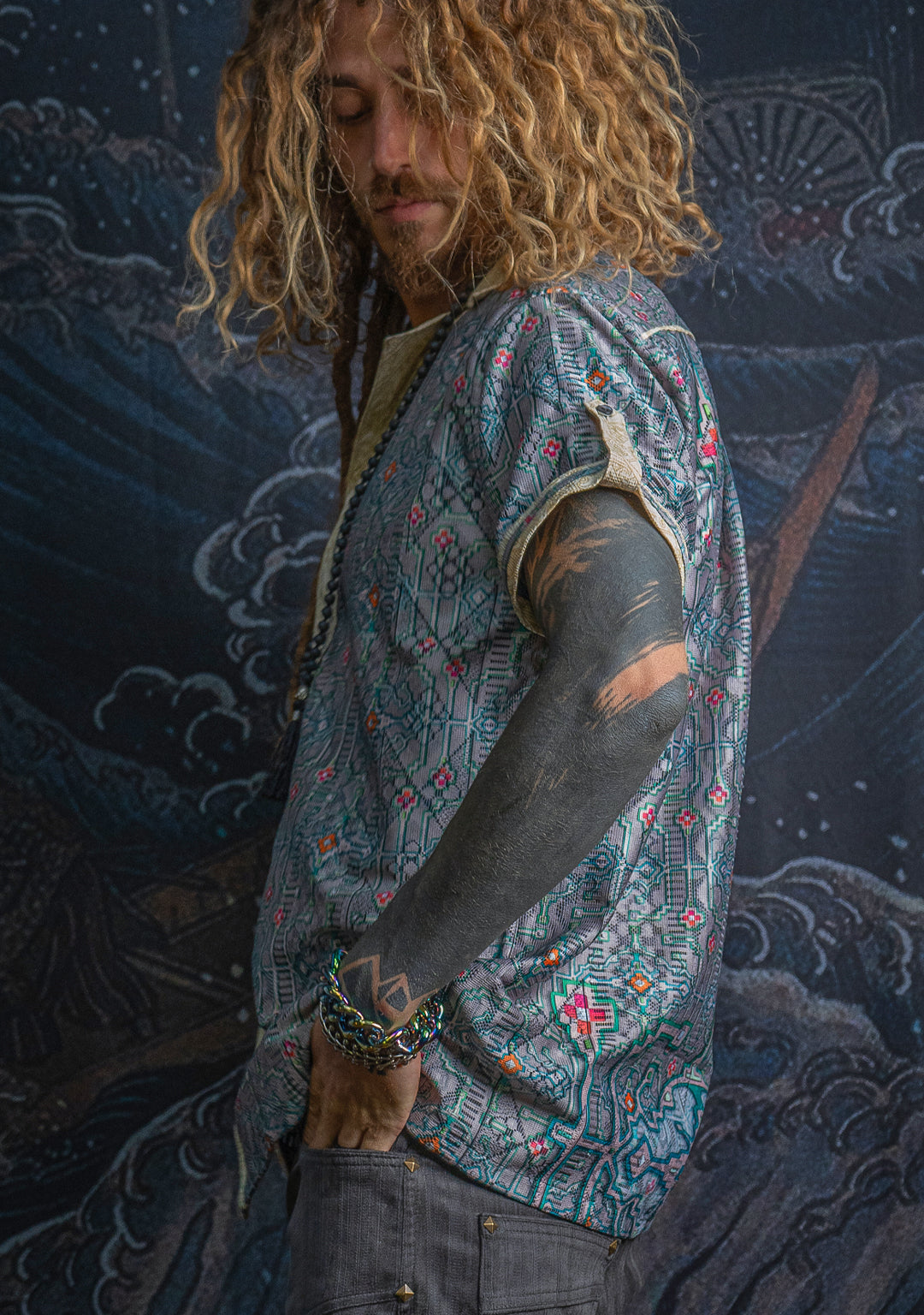 Shirt Men DOLCE Half Sleeves / Lace Cream Border - HUIRRARIKA - Image 18