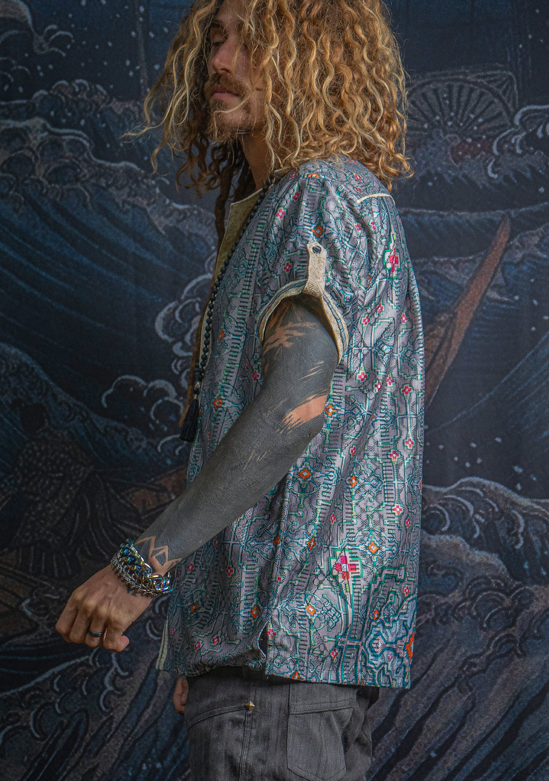 Shirt Men DOLCE Half Sleeves / Lace Cream Border - HUIRRARIKA - Image 19