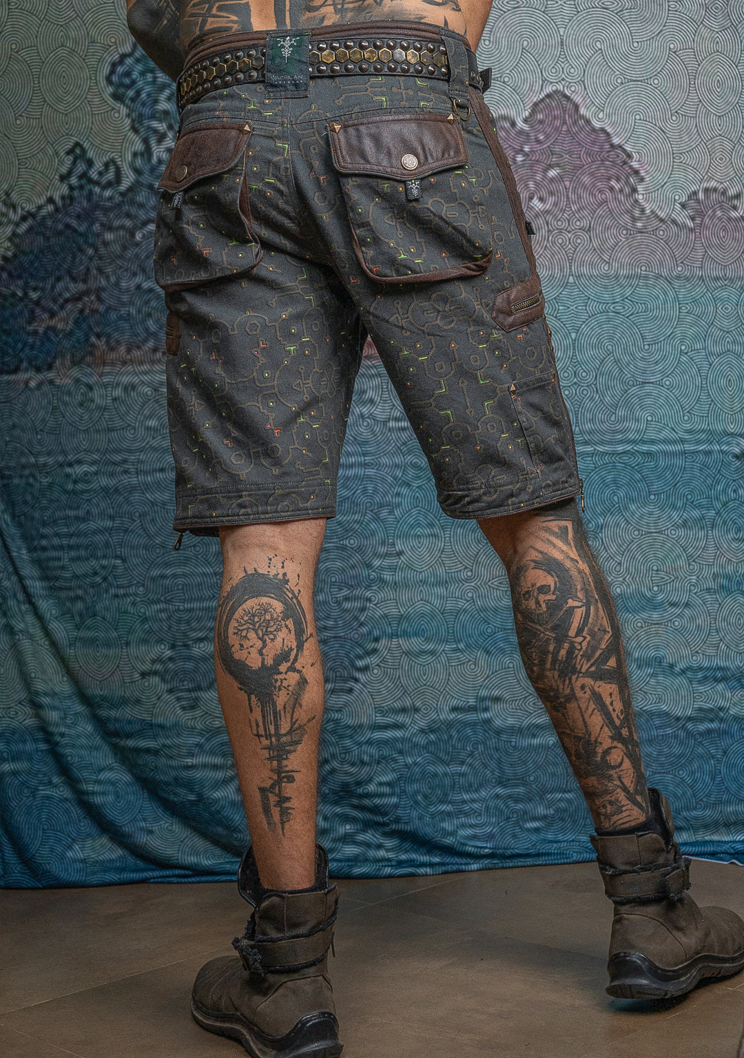 Flying Short Men / Bio Farms Organic Twill / Fake Leather Patches - REBIRTH OF IKARO - Image 9