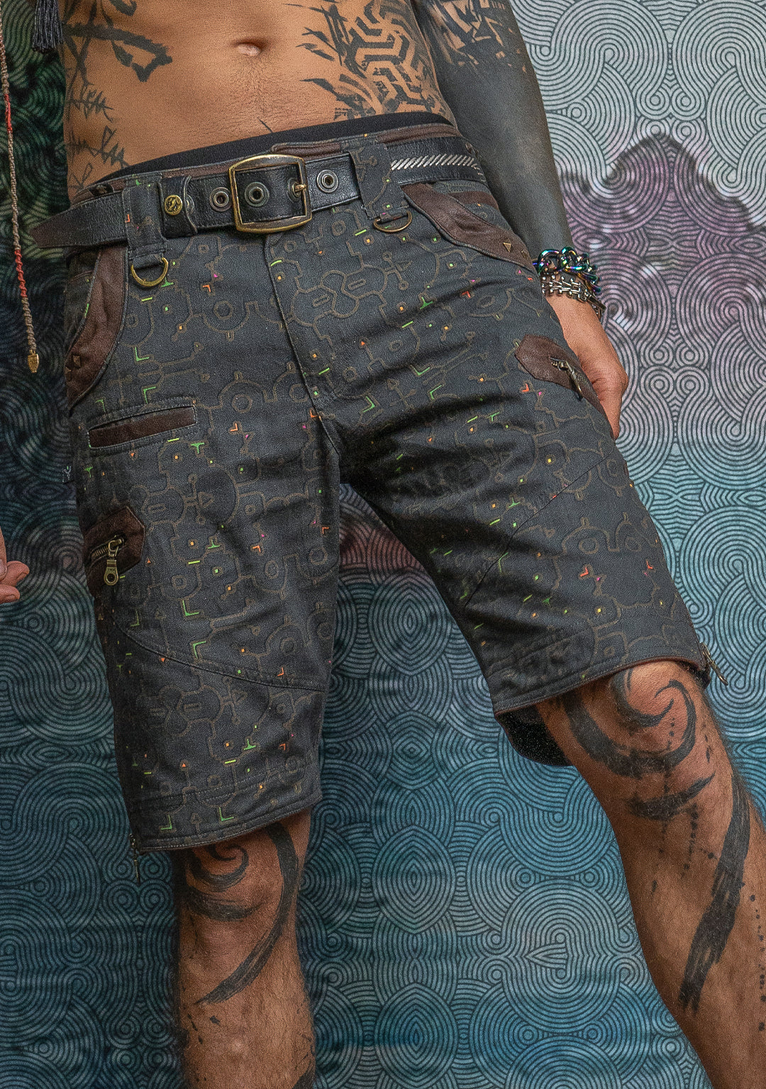 Flying Short Men / Bio Farms Organic Twill / Fake Leather Patches - REBIRTH OF IKARO - Image 8