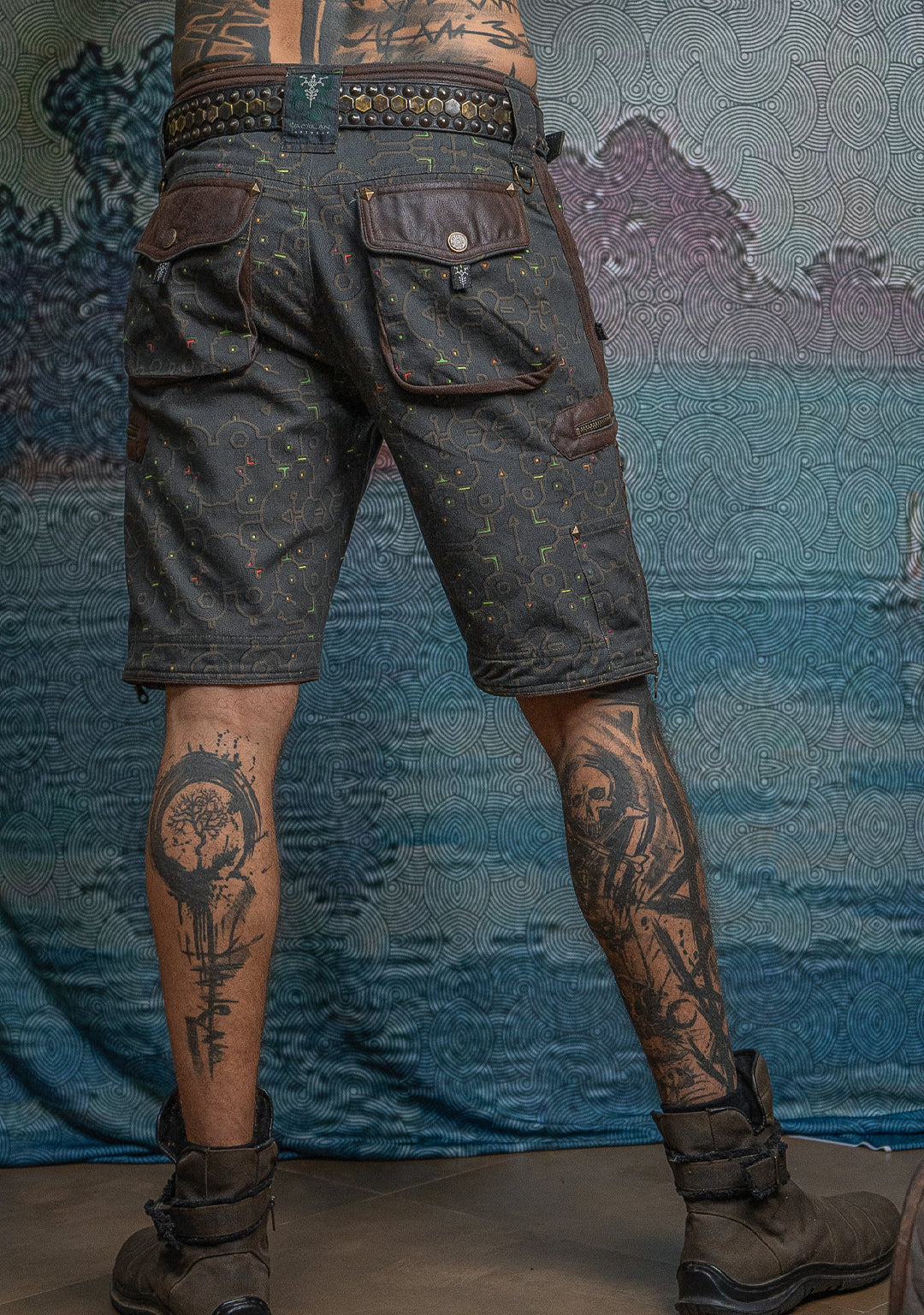 Flying Short Men / Bio Farms Organic Twill / Fake Leather Patches - REBIRTH OF IKARO - Image 6