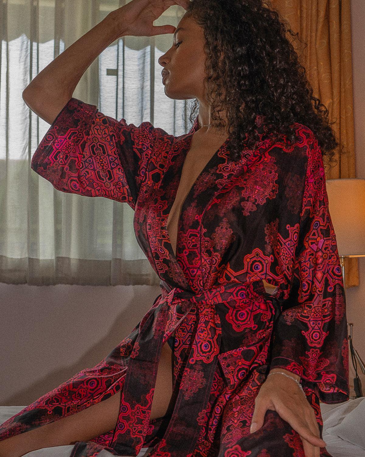 Japanese Kimono / Classic Chinese SILK - PINK DEMETRIO - Yacxilan Artwear