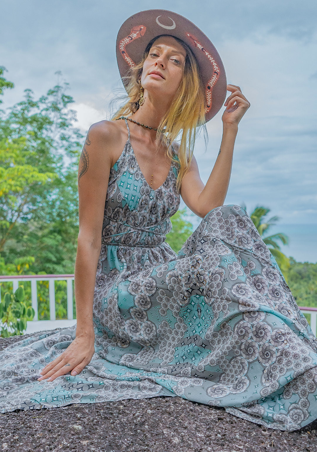 Triangle Long Dress / Bamboo - NINTENDO SKY