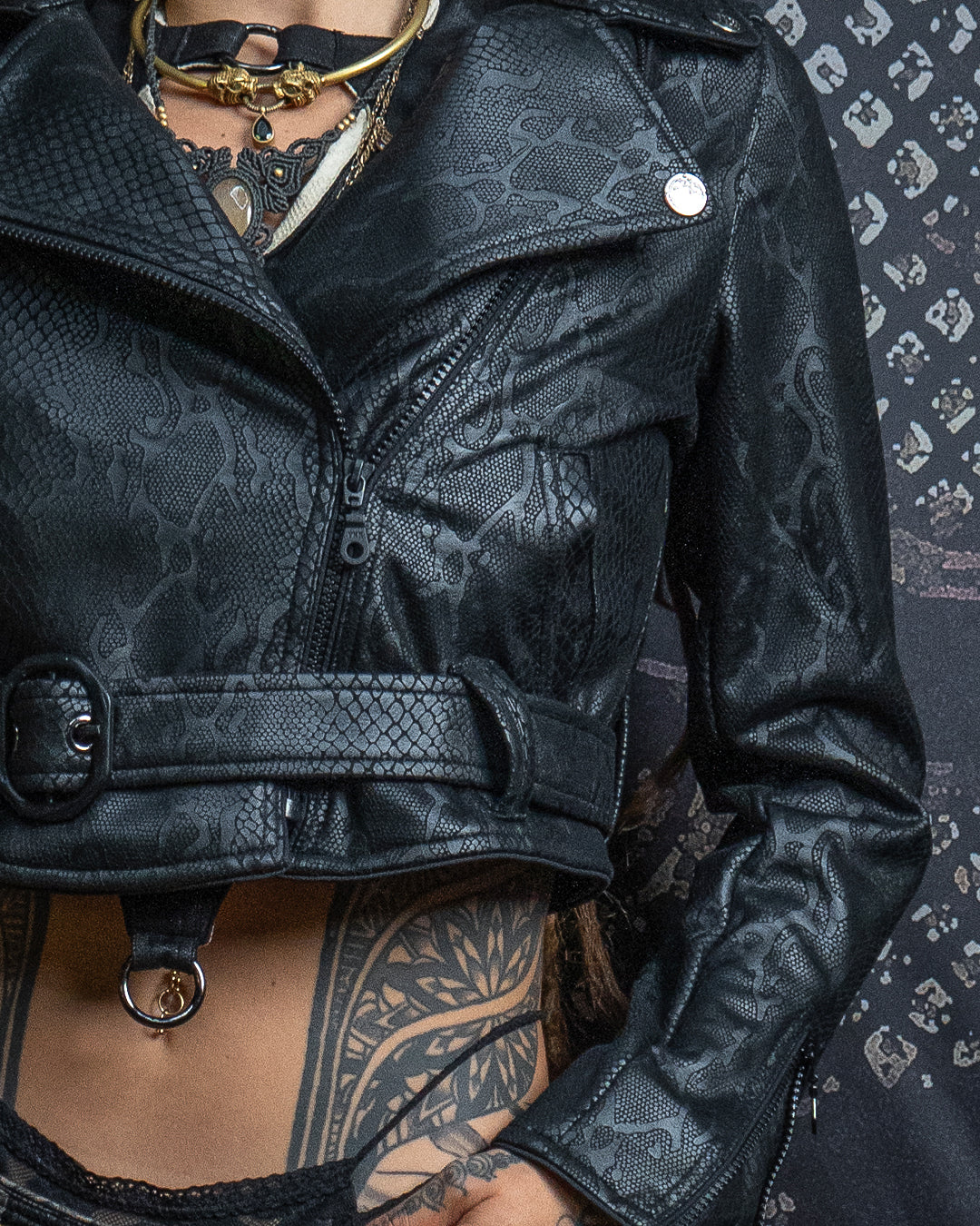 Mini Perfecto Jacket Woman / Fake Leather - Black BOA - Image 6