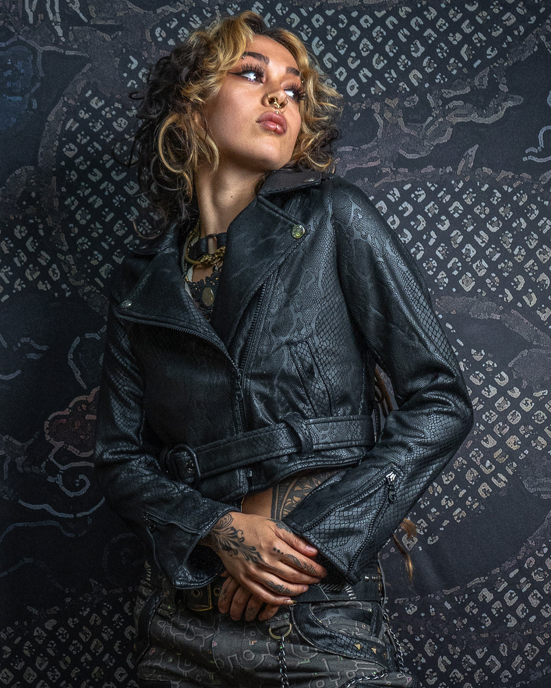 Mini Perfecto Jacket Woman / Fake Leather - Black BOA - Image 3