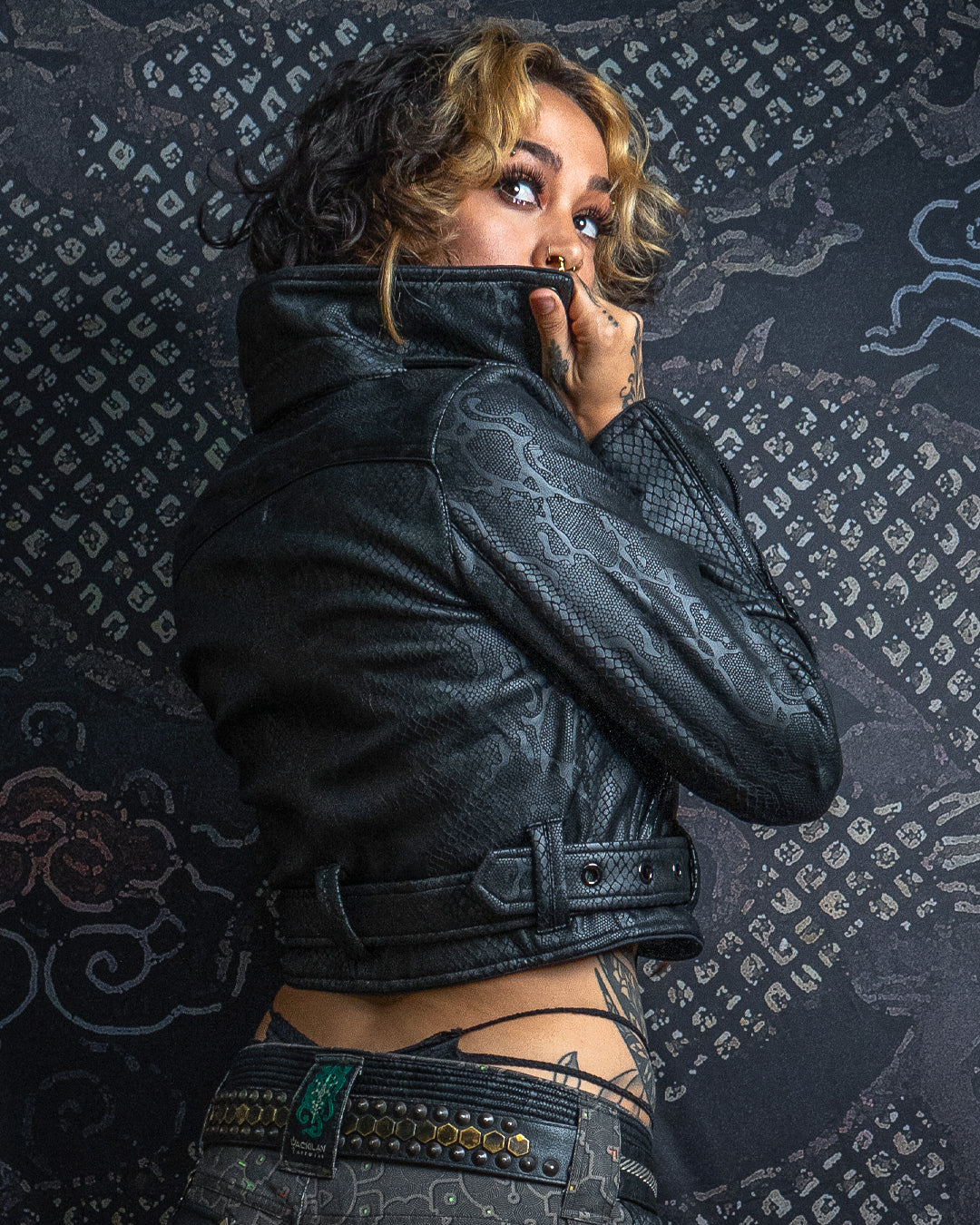 Mini Perfecto Jacket Woman / Fake Leather - Black BOA - Image 4