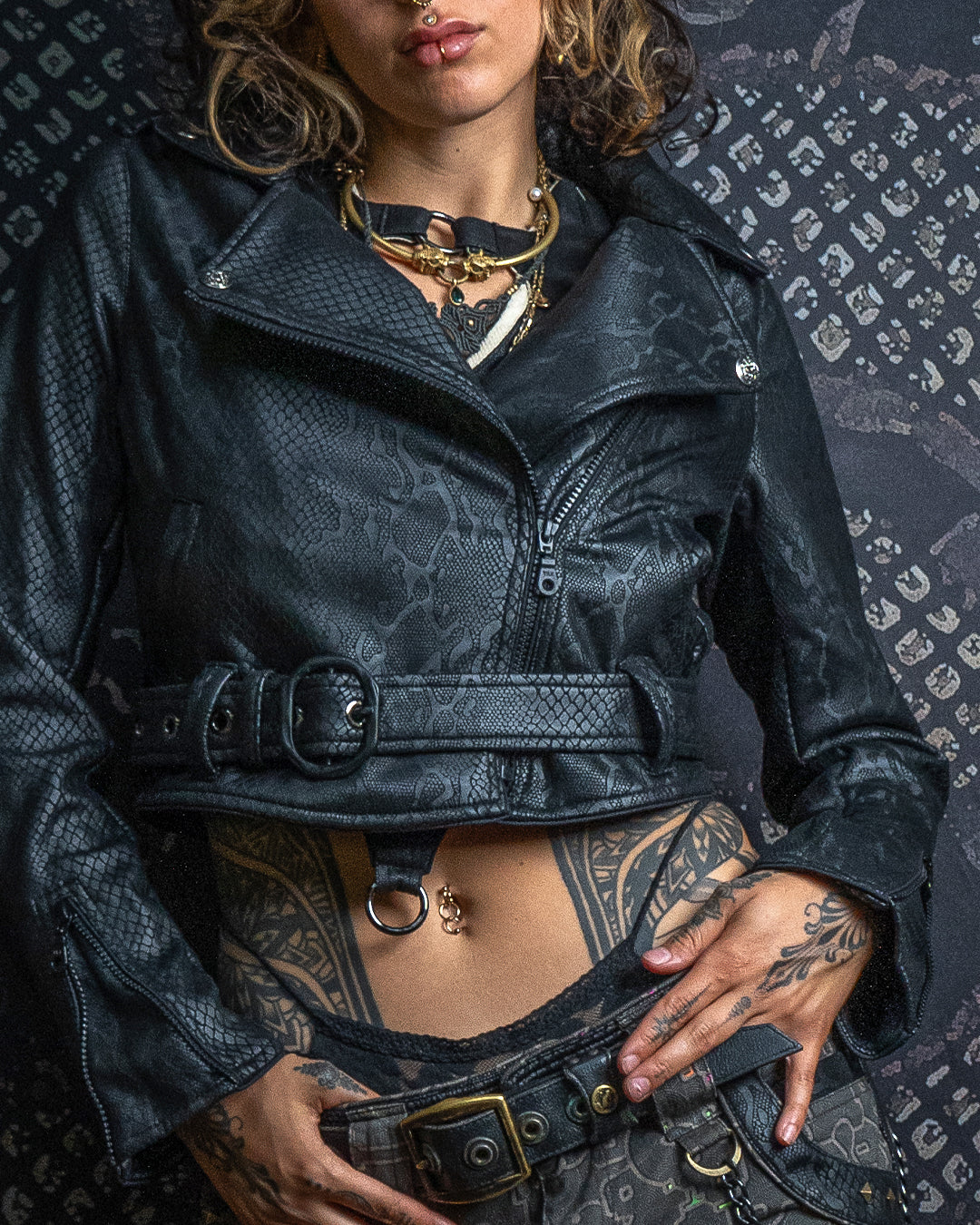 Mini Perfecto Jacket Woman / Fake Leather - Black BOA - Image 5