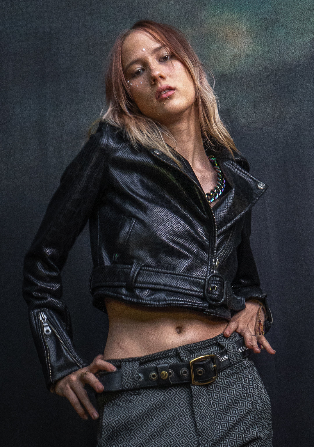 Mini Perfecto Jacket Woman / Fake Leather - Black MAMBA - Image 4