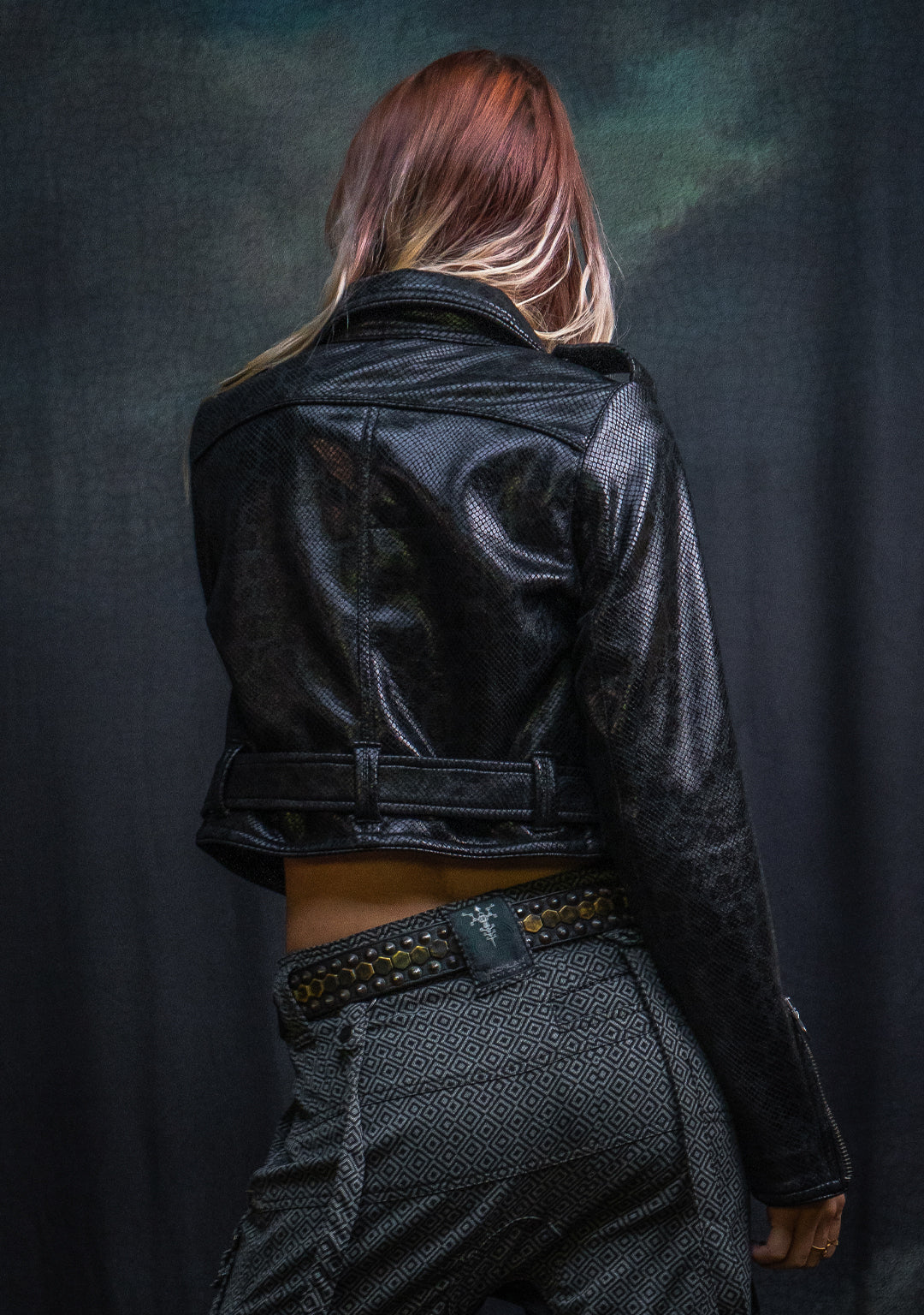 Mini Perfecto Jacket Woman / Fake Leather - Black MAMBA - Image 7