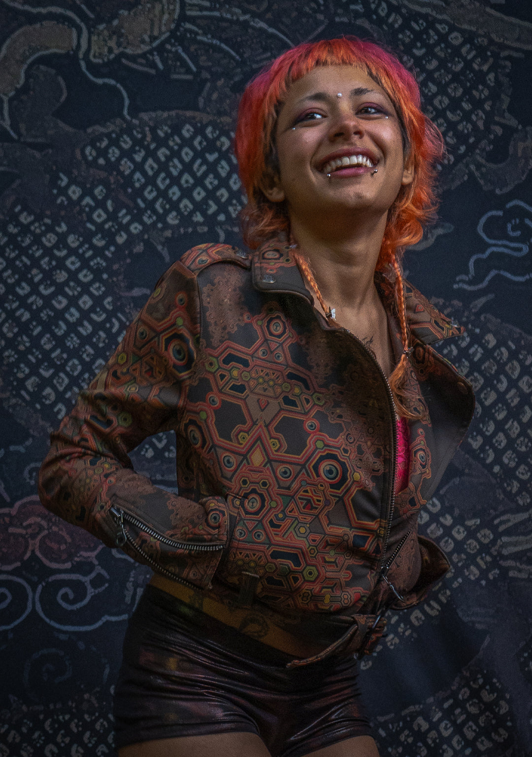 Mini Perfecto Jacket Woman / Neoprene Latte - DEMETRIO - Image 13