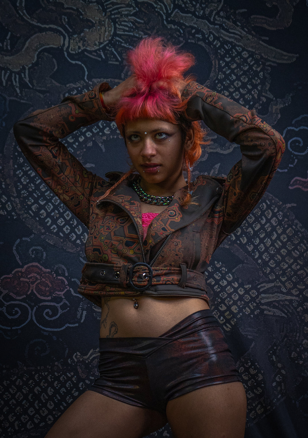 Mini Perfecto Jacket Woman / Neoprene Latte - DEMETRIO - Image 10