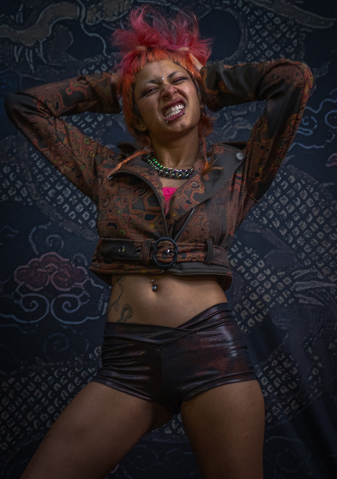 Mini Perfecto Jacket Woman / Neoprene Latte - DEMETRIO - Image 8