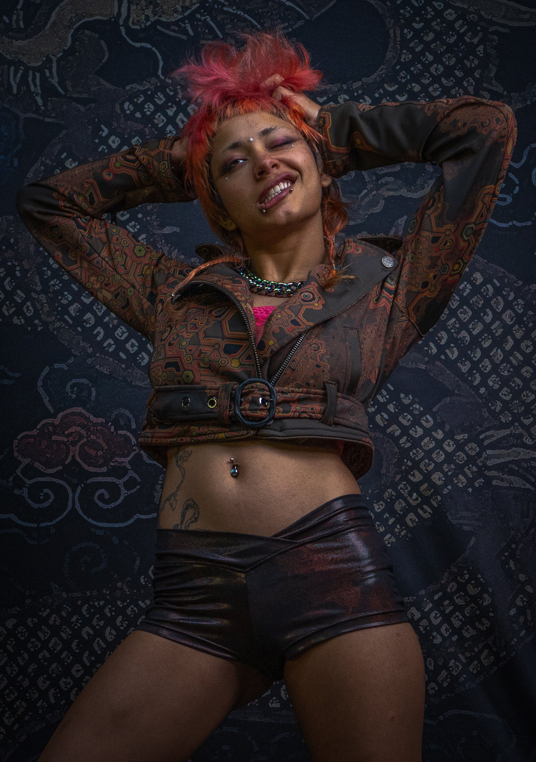 Mini Perfecto Jacket Woman / Neoprene Latte - DEMETRIO - Image 5