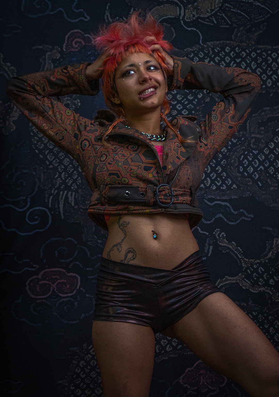 Mini Perfecto Jacket Woman / Neoprene Latte - DEMETRIO - Image 17