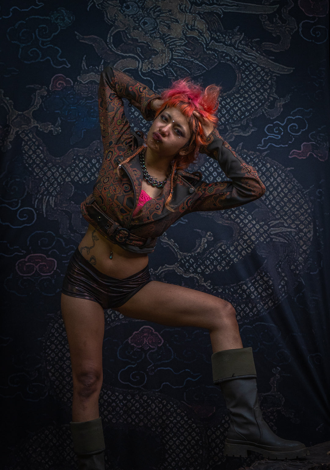 Mini Perfecto Jacket Woman / Neoprene Latte - DEMETRIO - Image 18