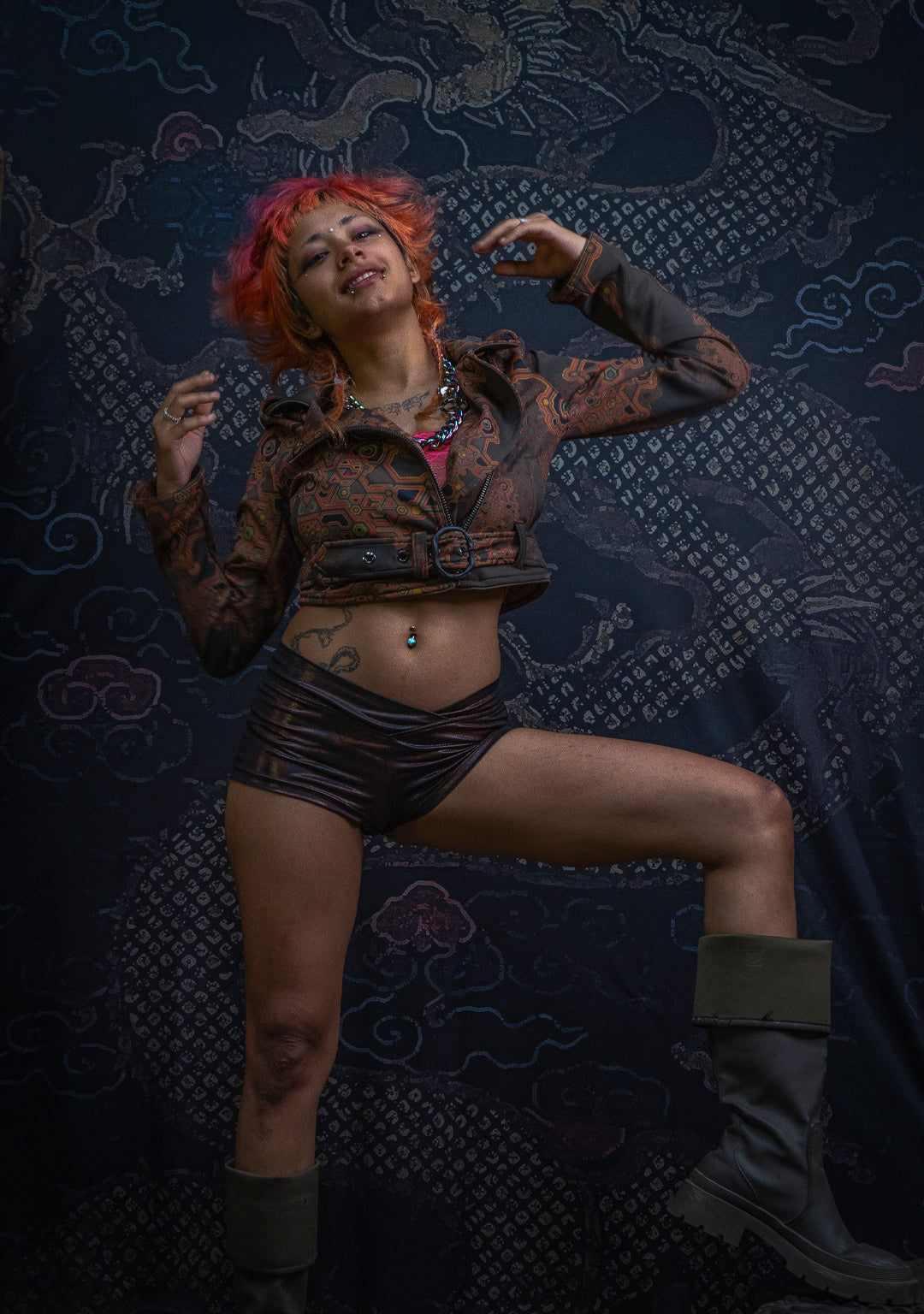 Mini Perfecto Jacket Woman / Neoprene Latte - DEMETRIO - Image 12