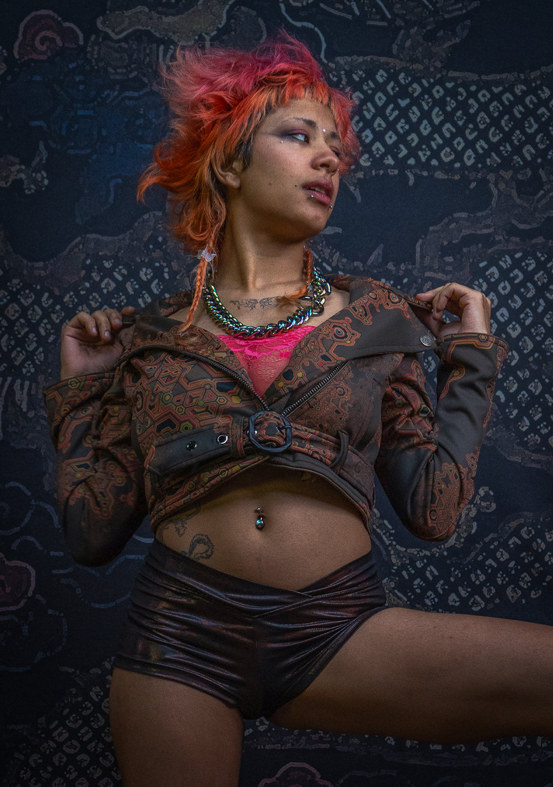 Mini Perfecto Jacket Woman / Neoprene Latte - DEMETRIO - Image 6