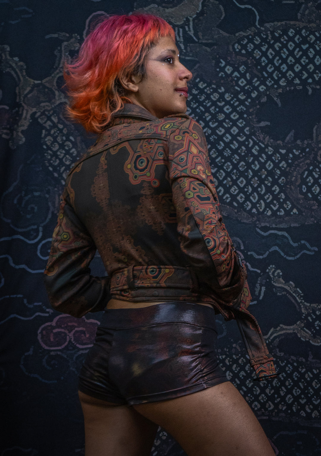 Mini Perfecto Jacket Woman / Neoprene Latte - DEMETRIO - Image 7