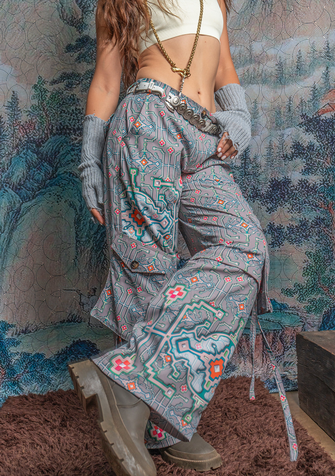 Long Pants Baggy Pockets Woman / Sky Velvet - HUIRRARIKA - Image 6