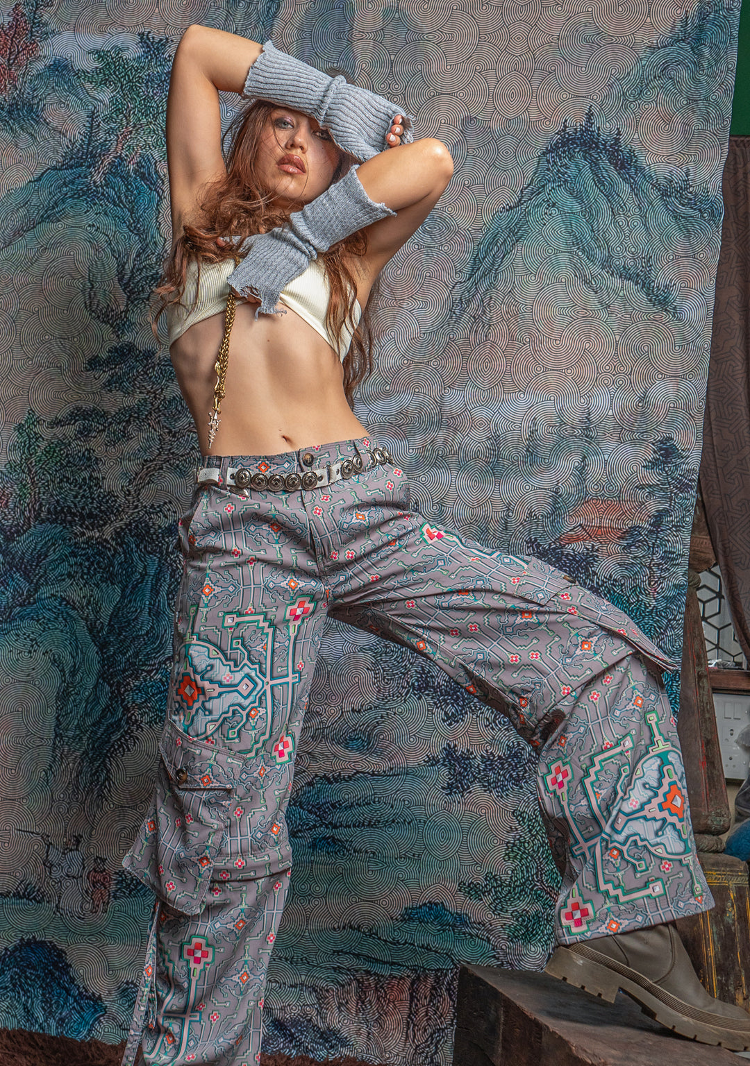 Long Pants Baggy Pockets Woman / Sky Velvet - HUIRRARIKA - Image 11