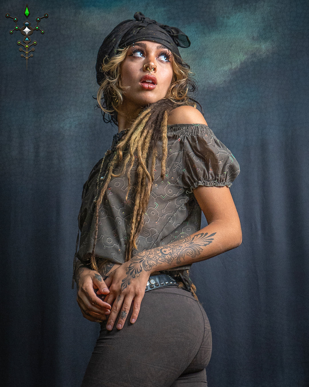 Woman Wideneck Top PIRATESSE / Voile - REBIRTH OF IKARO Earth - Image 5