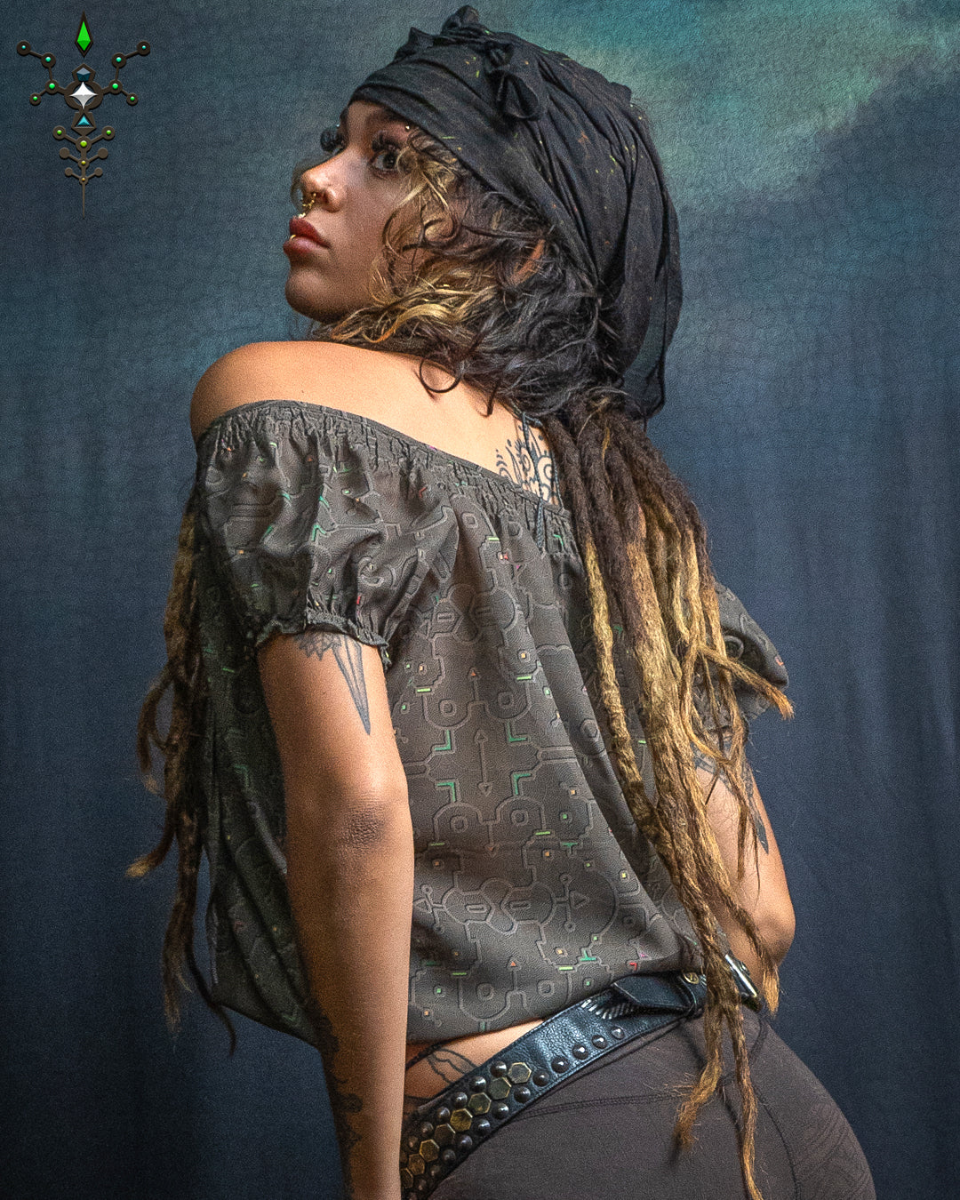 Woman Wideneck Top PIRATESSE / Voile - REBIRTH OF IKARO Earth - Image 3