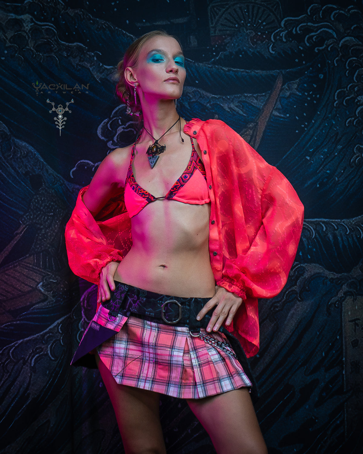 Shirt Woman Longsleeve Frufru / Japanese Uragiri - Jaquard PINK ORG - Image 15