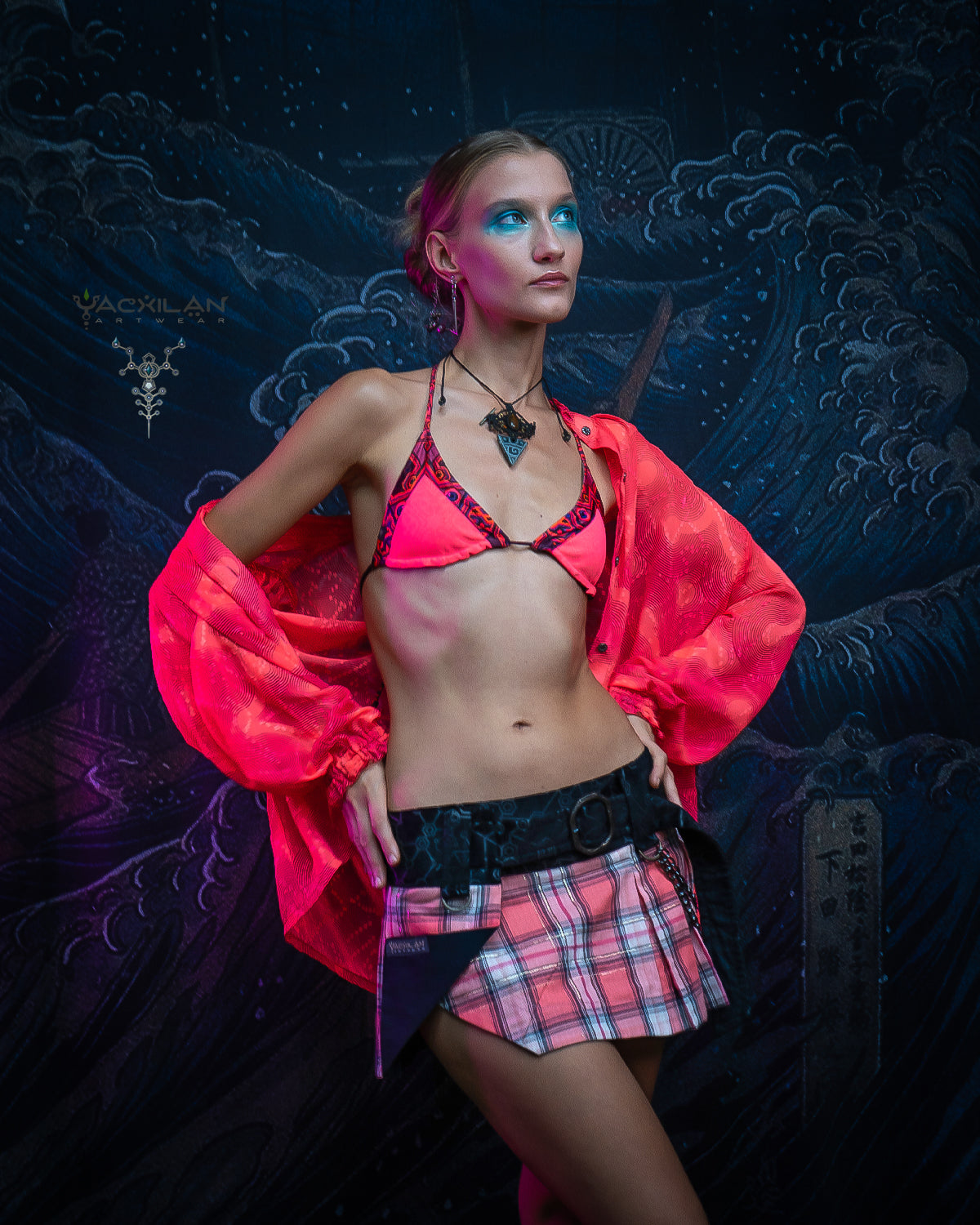 Shirt Woman Longsleeve Frufru / Japanese Uragiri - Jaquard PINK ORG - Image 16