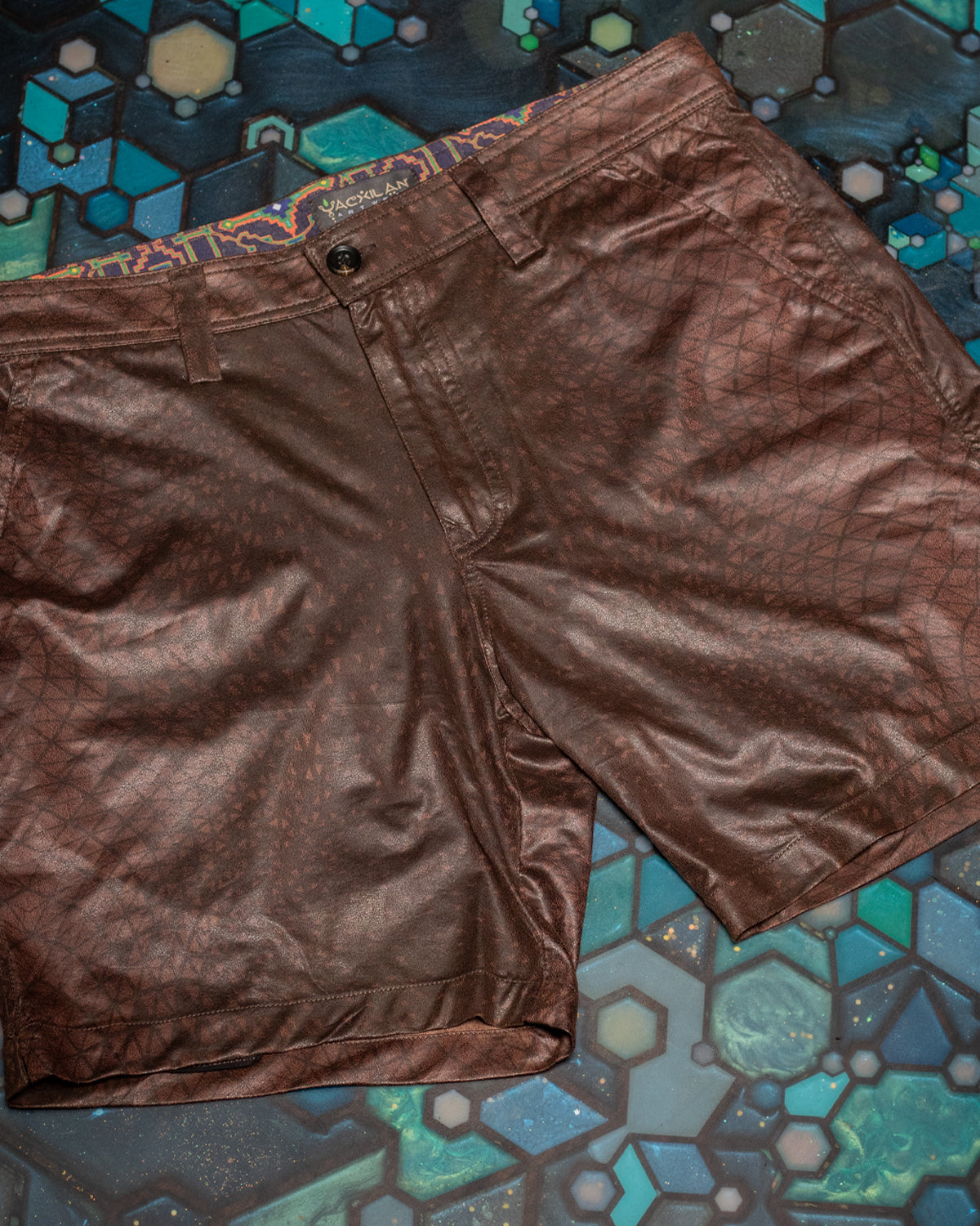 Skate Short Men /Fake Leather - Brown DESINTEGRATION - Image 3