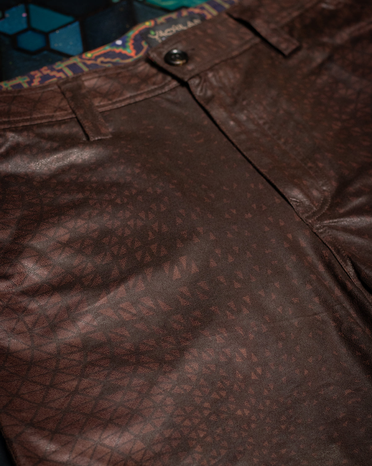 Skate Short Men /Fake Leather - Brown DESINTEGRATION - Image 4