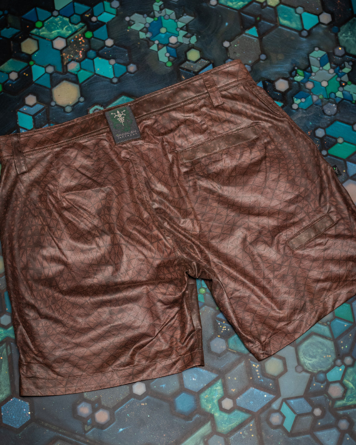 Skate Short Men /Fake Leather - Brown DESINTEGRATION - Image 5