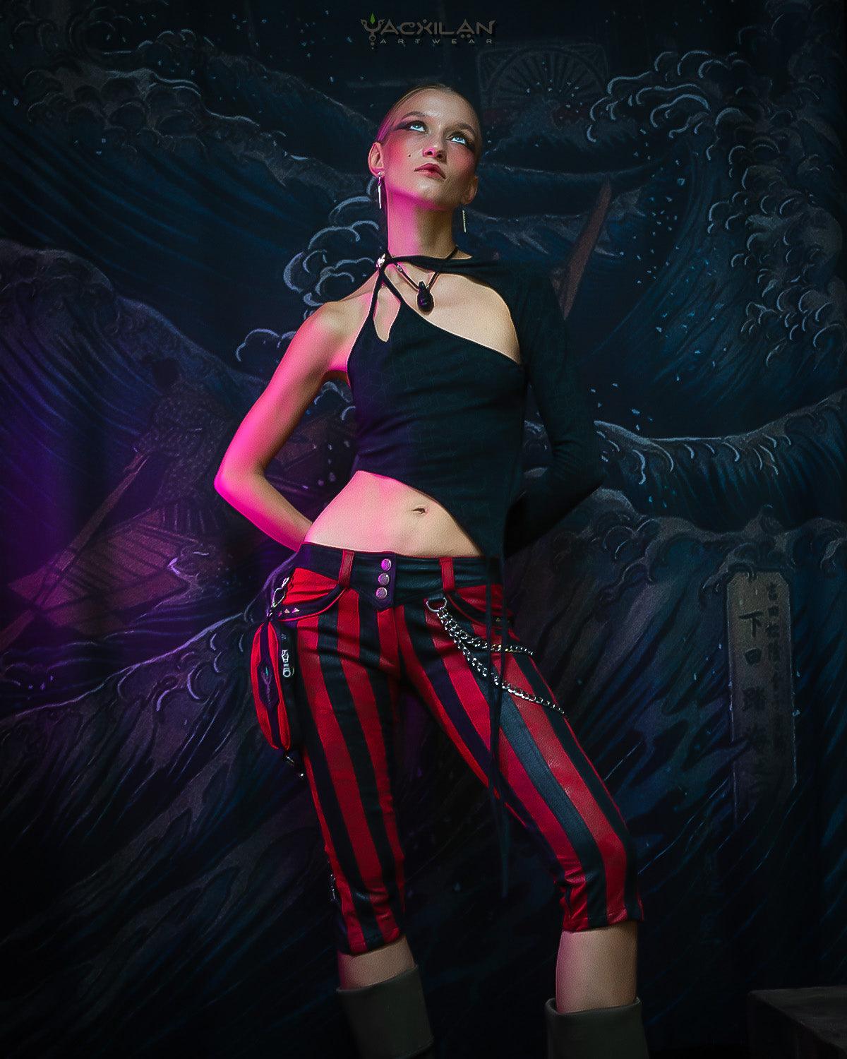 Fitted Pants Woman / Fake Leather - Red FREAK PIRATESSE - Yacxilan Artwear